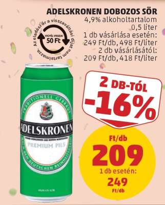 Adelskronen Dobozos Sör