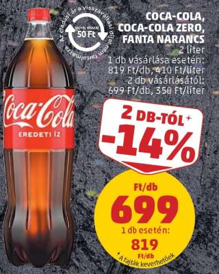 Coca Cola / Coca Cola Zero / Fanta narancs