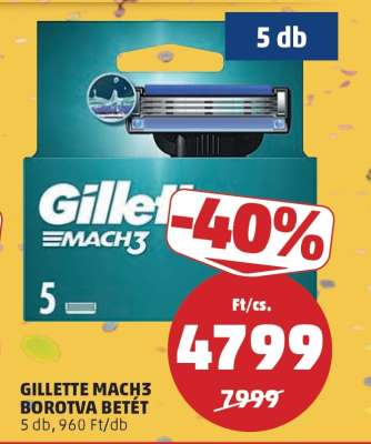 GILLETTE MACH3 BOROTVA BETÉT
