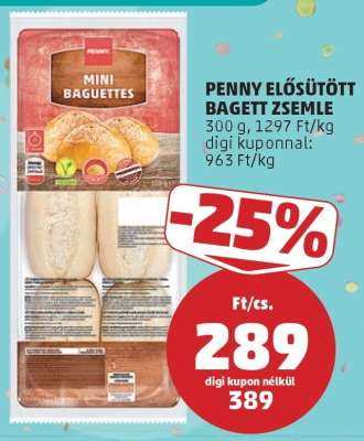 PENNY ELŐSÜTÖTT BAGETT ZSEMLE