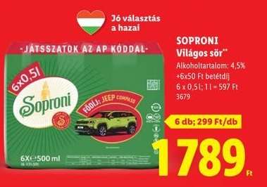SOPRONI Világos sör