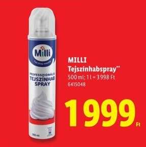 Milli tejszínhabspray
