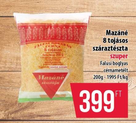Mazané 8 tojásos száraztészta