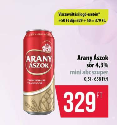 Arany Ászok sör 4,3%