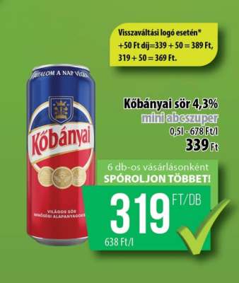 Kőbányai sör 4,3%