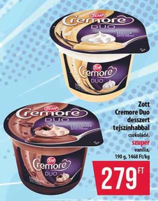 Zott Cremore Duo Desszert