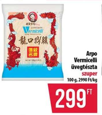 Arpo Vermicelli üvegtészta