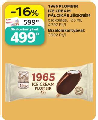 1965 PLOMBIR ICE CREAM PÁLCIKÁS JÉGKRÉM