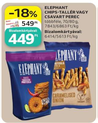 ELEPHANT CHIPS-TALLÉR VAGY CSAVART PEREC