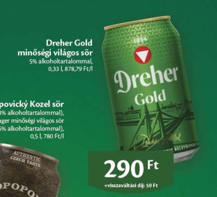Dreher Gold minőségi világos sör