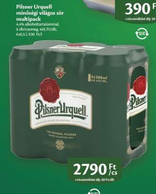 Pilsner Urquell minőségi világos sör multipack