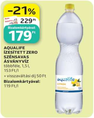 Aqualife Ízesített Zero Szénsavas Ásványvíz