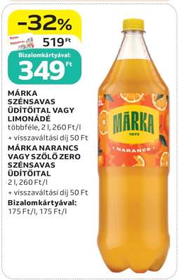 Márka Szénsavas Üdítőital vagy Limonádé