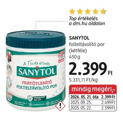 Sanytol folteltávolító por