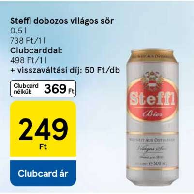 Steffl dobozos világos sör