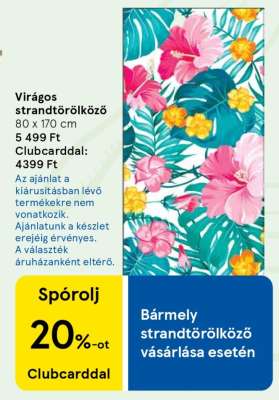 Virágos strandtörölköző