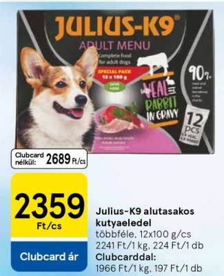 Julius-K9 alutasakos kutyaeledel