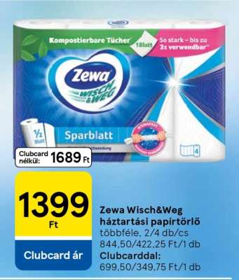 ZEWA WISCH & WEG HÁZTARTÁSI PAPÍRTÖRLŐ