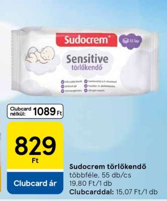 Sudocrem törlőkendő