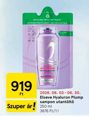 Elseve Hyaluron Plump sampon utántöltő