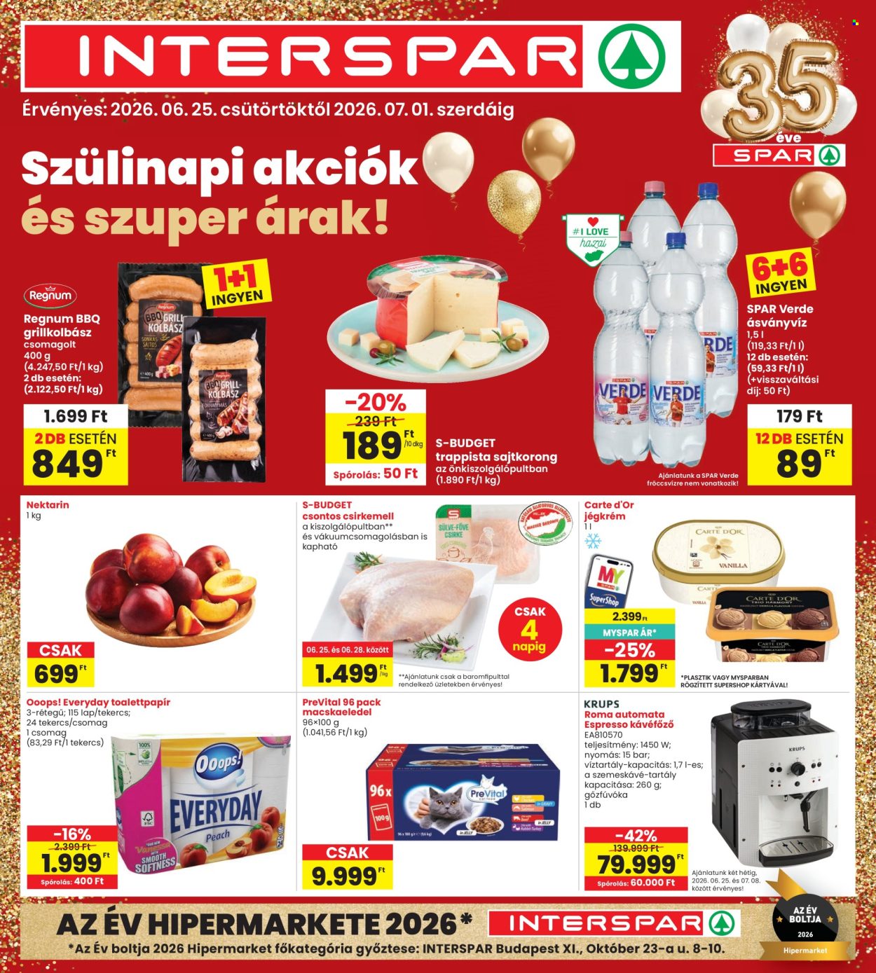INTERSPAR akciós újságok - 2026.06.25 - 2026.07.01. Oldal 1