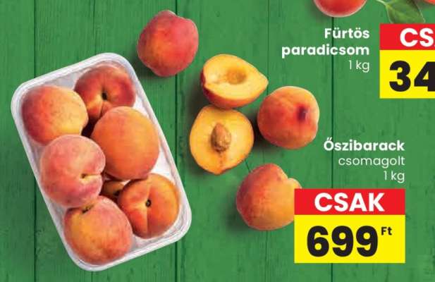 Őszibarack csomagolt