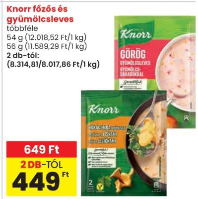 Knorr főzős és gyümölcsleves
