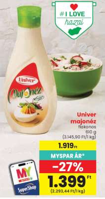 Univer majonéz flakonos