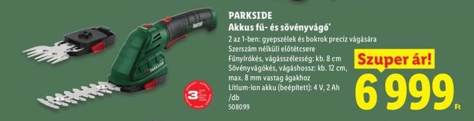 PARKSIDE Akkus fű- és sövénynyíró