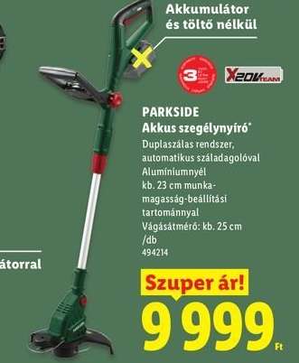 PARKSIDE Akkus szegélynyíró
