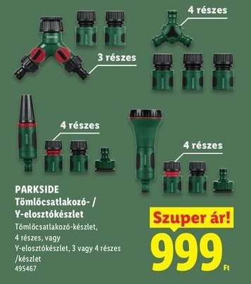 PARKSIDE Tömlőcsatlakozó- / Y-elosztókészlet