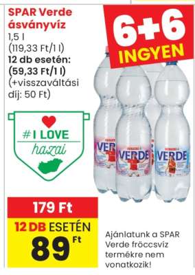 SPAR Verde ásványvíz