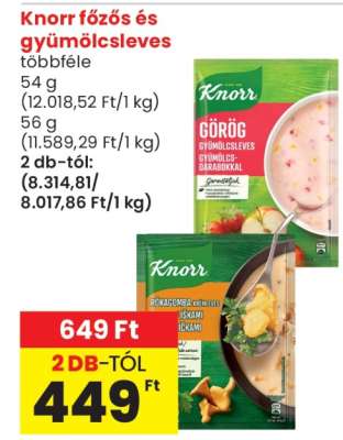 Knorr főzős és gyümölcsleves