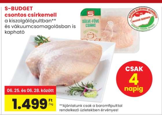S-BUDGET csontos csirkemell
