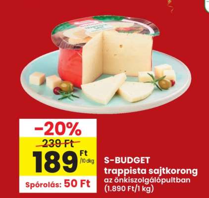 S-BUDGET trappista sajtkorong