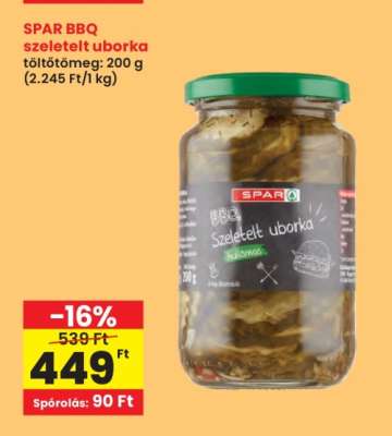 SPAR BBQ szeletelt uborka
