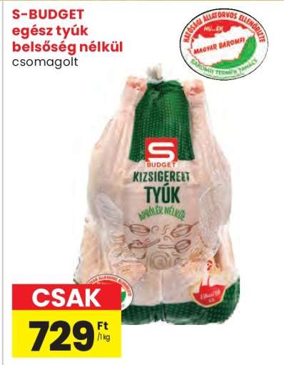 S-BUDGET egész tyúk belsőség nélkül