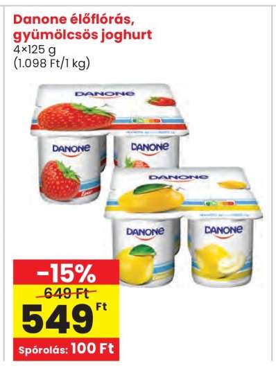Danone élőflórás, gyümölcsös joghurt