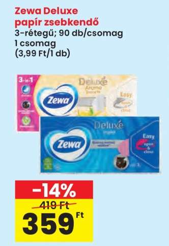 Zewa Deluxe papír zsebkendő
