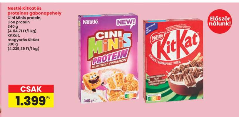 Nestlé KitKat és proteines gabonapelyhek