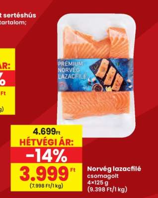 Norvég lazacfilé csomagolt