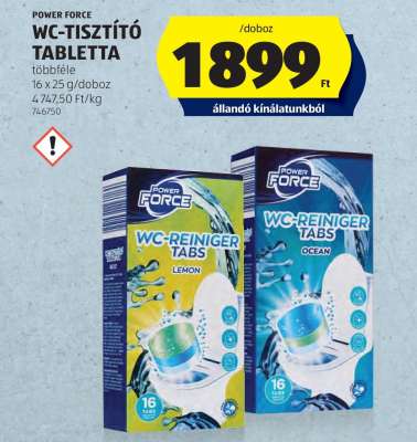 POWER FORCE WC-TISZTÍTÓ TABLETTA