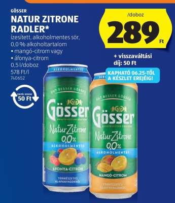 Gösser Natur Zitrone Radler