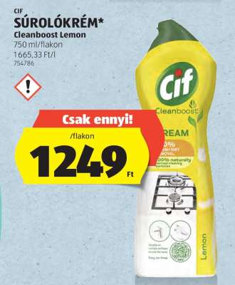 Cif Súrolókrém Cleanboost Lemon