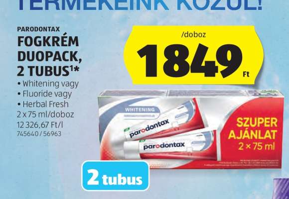 Parodontax Fogkrém Duopack, 2 Tubus