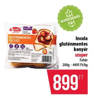 Incola gluténmentes kenyér