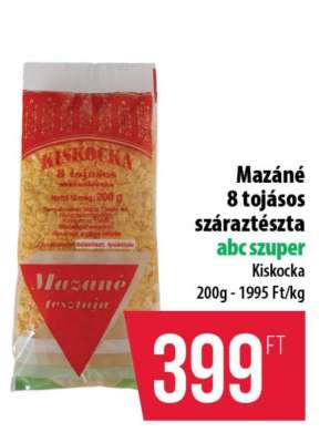 Mazané 8 tojásos száraztészta
