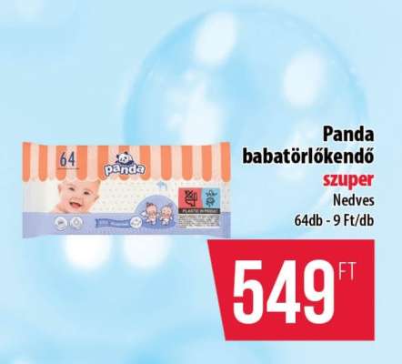 Panda babatörlőkendő