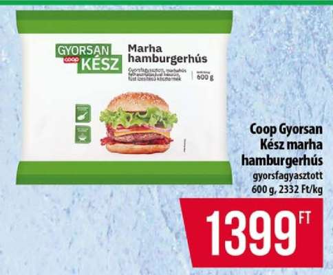 Coop Gyorsan kész marha hamburgerhús