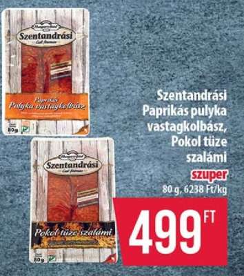 Szentandrási Paprikás pulyka vastagkolbász, Pokol tüze szalámi